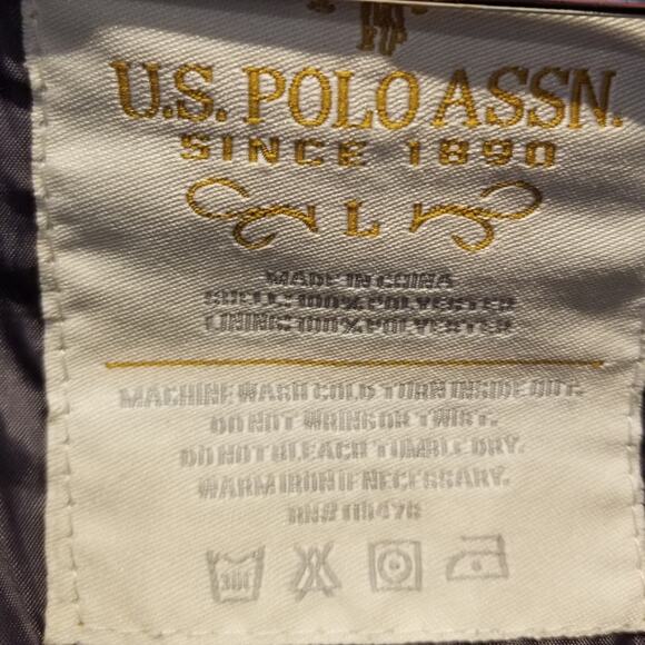 US Polo Association Puffer Vest Grey Green Down - like Full Zip Vest Size L - Picture 10 of 10